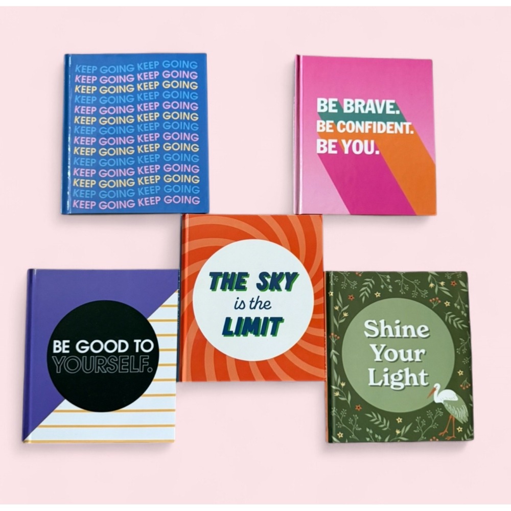 The Clever Factory 5 Piece Inspirational Hardcover Set Colorful Quotes